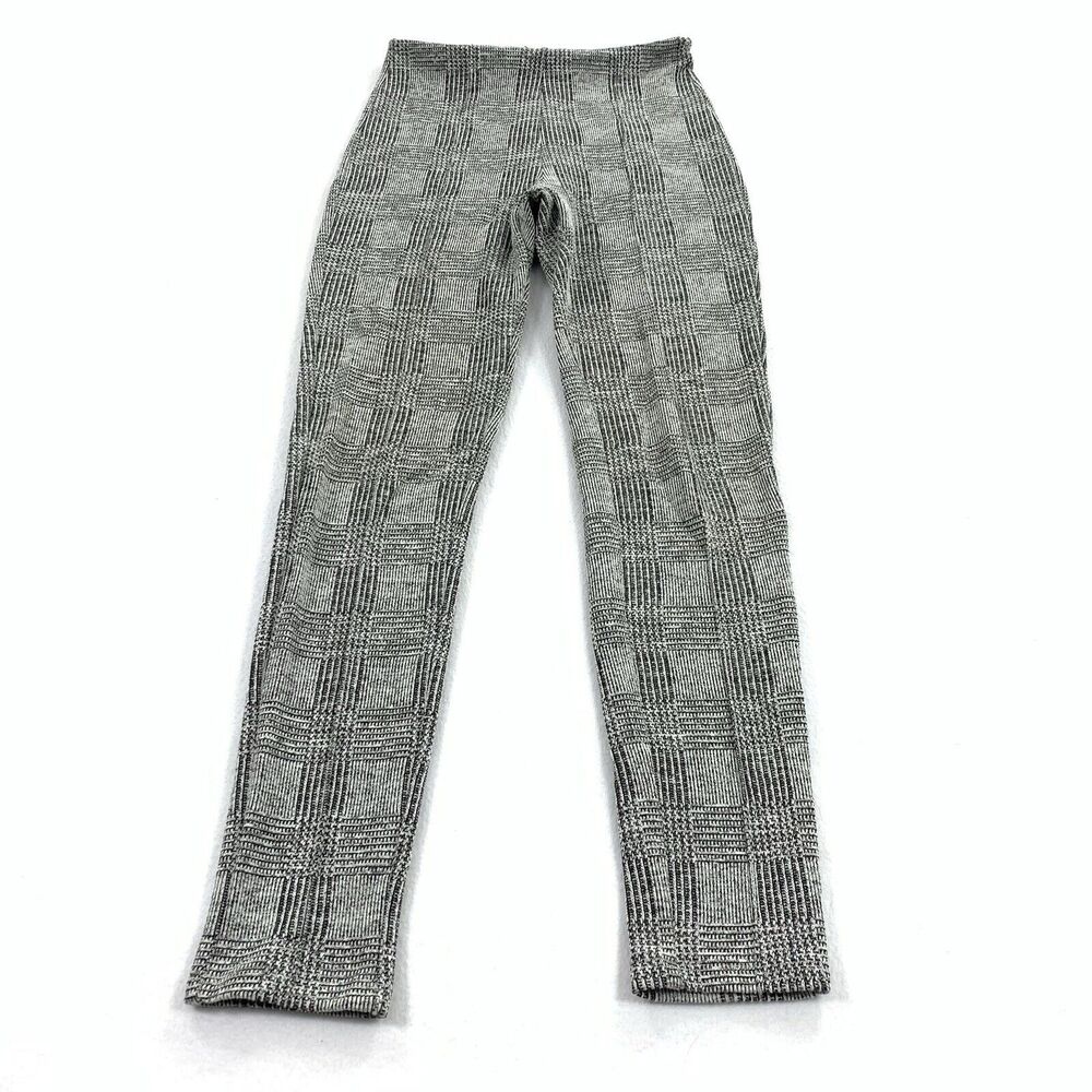 Tahari Houndstooth Plaid Skinny Leg Trouser Pants Size Small Womens Black White